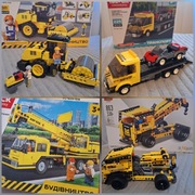Duży zestaw klocków typu lego technik dźwig samochód laweta wałek budowlany