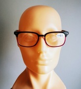 Eleganckie biznesowe okulary do czytania +2.0, unisex, czarno - purpurowe 