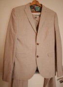 Next męski garnitur z lnem z UK na szczupłą osobę 38R