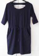 Dopasowana granatowa sukienka La Pia krótka 38/40 seksowana 