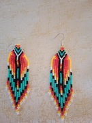 Piękne etniczne wiszące kolczyki kolorowe 