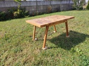 Stolik kawowy dębowy na jodełkę - demontowane nogi - 95x60x49 cm