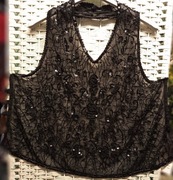 89.Bluzka wieczorowa sznurowana z tyłu - gorset - koraliki cekiny-styl goth