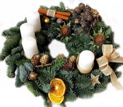 wianek adwentowy stroik świąteczny- stół żywy fi35