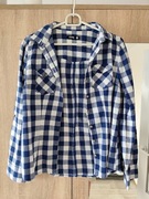 Koszula w biało-niebieską kratę S 