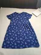 Granatowa sukienka dziewczęca Fox & Bunny by Sinsay r. 134 kwiaty bawełna