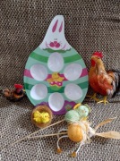 Jajczarka Patera na jajka Ozdoby Wielkanocne Figurki Kogut Zajączek Gniazdo