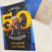 Karnet na 50 urodziny z kopertą 