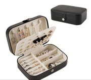 Czarny, elegancki organizer na biżuterie, stojak