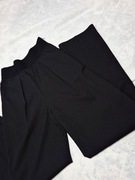 Eleganckie czarne spodnie ZARA 34 XS, szerokie nogawki, wysoki stan