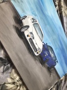 obraz ręcznie malowany toyota supra/nissan skyline