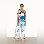 Zara Kwiatowy Asymetryczny Kombinezon