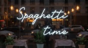 NEON SPAGHETTI TIME SZYLD LED PASTA MAKARON LOGO TEKST NA ZAMÓWIENIE