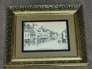 Rysunek Hitchin Marketplace 1866 – B. Mays, grafika w złoconej ramie