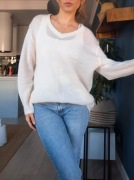 Valentine azurkowy delikatny sweterek moher i wełna roz. 40/42