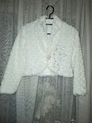 Bolerko futerko białe 134-140 