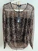 Koszula damska bluzka lejąca szyfonowa print panterka DKNY r. 42 XL