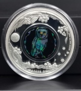 PODŚWIETLANY!*AUSTRALIAN OPAL S.*THE MASKED OWL*1ozSILVER+OPAL/UNIKAT/O6