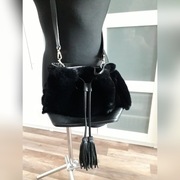 Torebka worek z futerkiem skórzana 