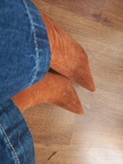 Botki jasny brąz rude 38 na niskim obcasie 