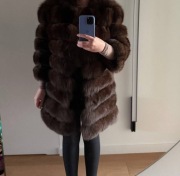 Futro z Naturalnych Lisów Barwionych 3w1 Kamizelka 3 Długości 