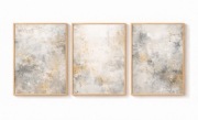 Plakaty Zestaw 3 szt. Loft Beton Złoto WYDRUK Obrazy Industrialne 30x40