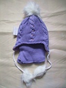 Komplet czapka z szalikiem fioletowa 42-48