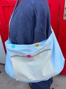 Pracownia Wierzbowisko duża ekotorba na zakupy kieszeń kolorowe guziki