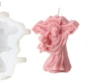 JEZUS na KRZYŻU z ANIOŁEM forma silikonowa 10.5*8*5.5 do Wosku Świec Żywic 