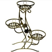 KWIETNIK METALOWY 3 KWIATY STOJAK NA KWIATY DONICE