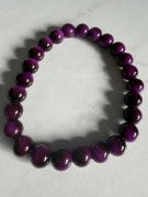 Bransoletka szklana 8 mm – fioletowa
