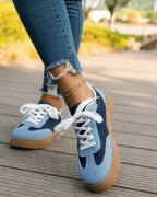 Damskie niebieskie buty typu patchwork