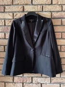 H&M czarna elegancka marynarka L 40 z satynowym kołnierzem
