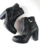 Czarne Botki Lasocki, skóra naturalna 36