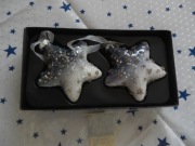 Bombka szklana gwiazdka 8 cm 2 szt.