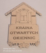 DUŻY Magnes drewniany na lodówkę Kraina Otwartych Okiennic Puchły Saki(16) 
