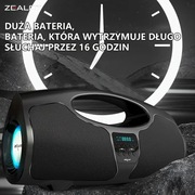 Przenośny bezprzewodowy głośnik ZEALOT P1 40W z mikrofonem, 16h pracy RADIO