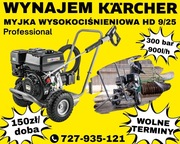 Wynajem Myjka Spalinowa Karcher 9/25+talerz do mycia kostki elewacji dachu