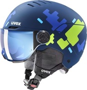 Kask narciarski Uvex Rocket Junior Visor Blue Puzzle Matt roz 51-55cm