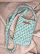 Mała torebka na ramię, etui na telefon,listonoszka szaromięta. 