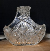 Wazon koszyk kryształowy PRL duży 