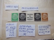 4szt. znaczki pasek Mi EG2 pw margines Niemcy 1940r. HINDENBURG Rzesza **
