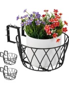 Relaxdays zestaw 3 uchwytów na doniczki balkonowe