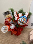 Mini box świąteczny (czerwony ) prezentowy ze slodyczami