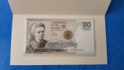 Banknot 20 zł Maria Skłodowska Curie 2011 - stan UNC