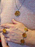 BURSZTYN / BRANSOLETA  PIERŚCIEŃ I MEDALION / ZAWIESZKA  BURSZTYN BAŁTYCKI