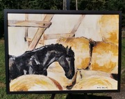 Oryginalny obraz olejny na płótnie 50x70 cm koń portret konia na prezent 