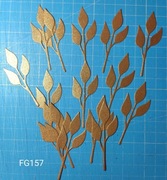 SCRAPKI KRAKÓW listki gałązki perłowy brązowy (FG157)