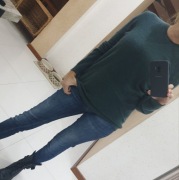 Asos _ sweterek 100 % Cashmere  butelkowa zieleń M