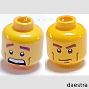 LEGO 3626pb0396 GŁOWA dwustronna figurka rycerz cas498, atl001 atl010...012